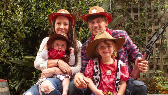 Ms Coon and Mr Foote with their son Jack and Mr Foot’s daughter Mia. Picture: Supplied