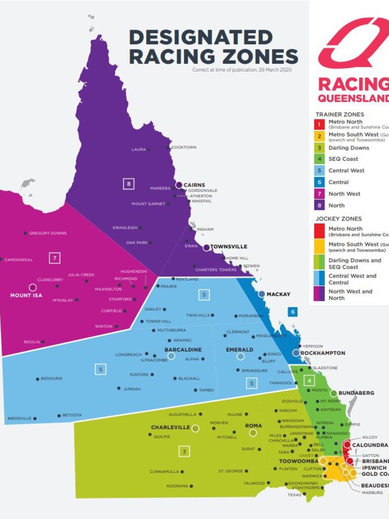 Racing Queensland is restricting travel for trainers and jockeys. They cannot leave the specified regions during the coronavirus pandemic. It follows a move to remove all non-essential people, including owners, from racetracks statewide.