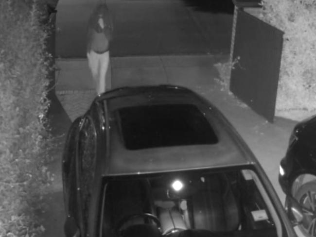 The offenders carefully drove the car away after stealing the keys from inside. Picture: Supplied