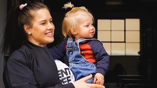 Andrea, with her first child, said it was a ‘no-brainer’ for the government to pay super when paid parental leave is taken. Picture: Supplied