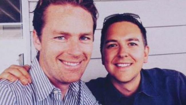 Lindt Cafe manager Tori Johnson before he was killed in the 2014 siege and his partner Thomas Zinn.