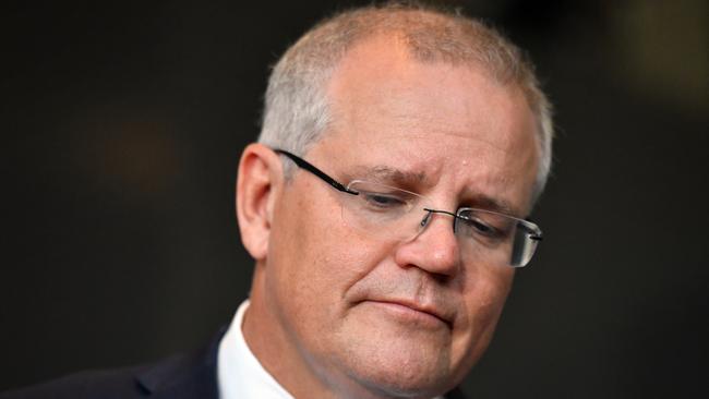 Prime Minister Scott Morrison at a press conference at Penrith Panthers Leagues Club in Sydney, Sunday, March 10, 2019. (AAP Image/Mick Tsikas) NO ARCHIVING