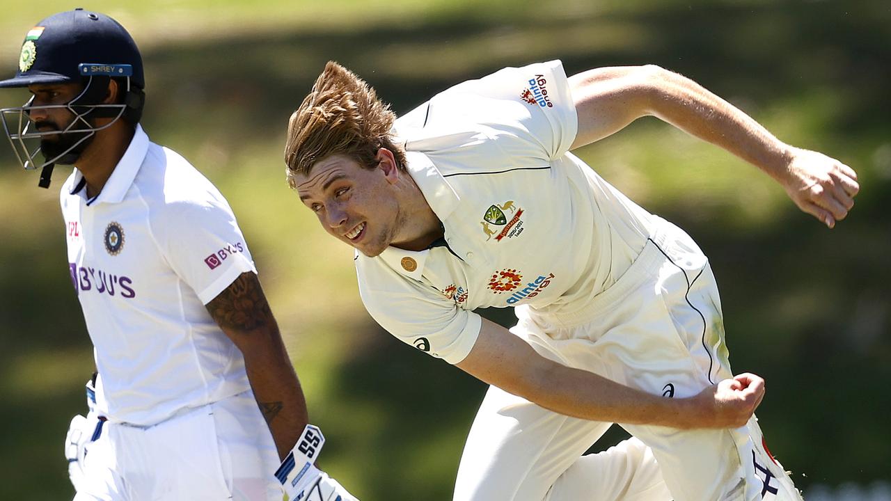 Australia's Cameron Green in action during the 3 day tour match between Australia A and India A at Drummoyne Oval. Picture. Phil Hillyard