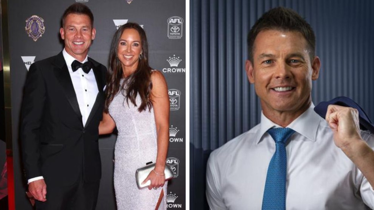 Ben Cousins at the 2023 Brownlow Medal and in his new role at Channel 7. Photos: Getty Images, News Corporation