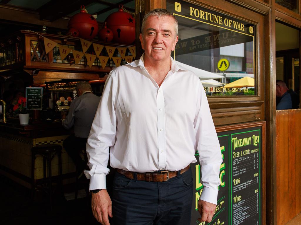 Steven Speed, licensee of the Fortune of War at the Rocks, says we are “going nuts” for Australia Day. Picture: Justin Lloyd.