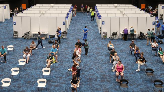 The mass vaccination hub in the Cairns Convention Centre is no longer operating. Picture: Brendan Radke