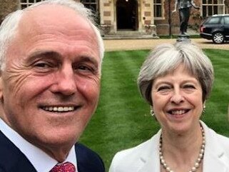 Malcolm Turnbull, Theresa May, Lucy Turnbull and Philip May at Chequers (SOURCE: Malcolm Turnbull's instagram)