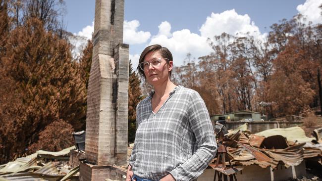 Sara Haslinger’s house burned down in January 2020 during the Black Summer bushfires. Picture: Flavio Brancaleone