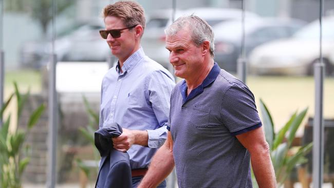 Darren Weir and Jarrod McLean arrive at Racing Victoria. Picture: Getty Images