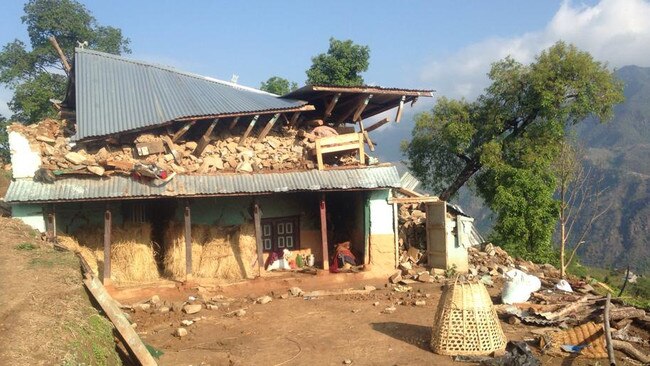 One of the many homes in Batase which was also destroyed in the earthquake. Picture: Kirty Nancarrow