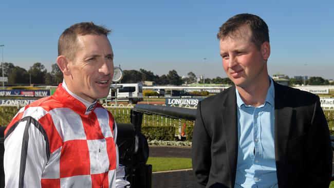 Stirling Osland (right) prepares Golden Point who looks hard to beat. Picture: AAP Image