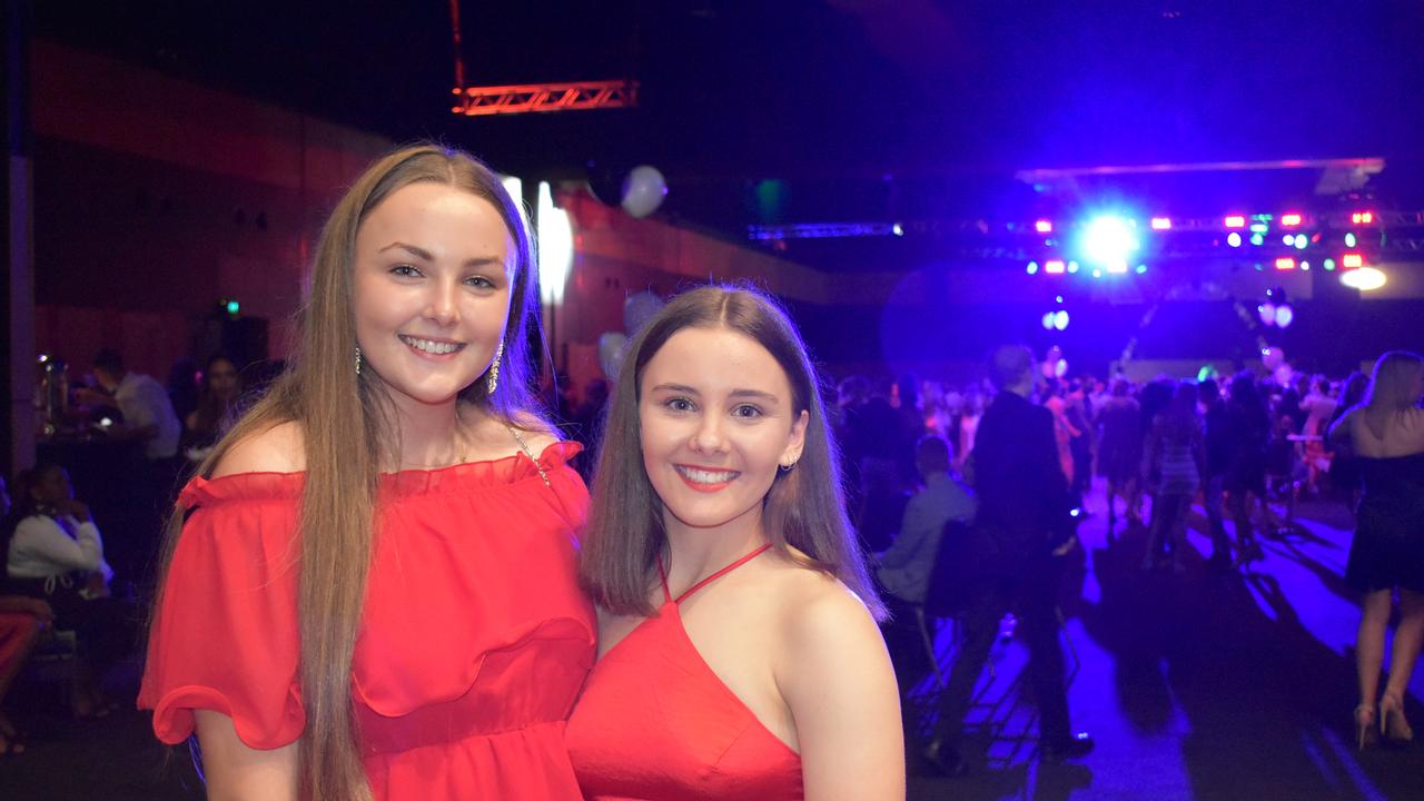 Proserpine State High seniors Grace Male and Libby Cornish at Mocktail 2021. Picture: Tara Miko