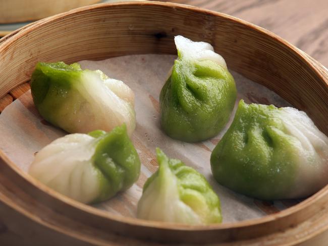 Savory prawn dumplings served at Lo-Tea, an asian version of High Tea at Lotus at The Galleries in Sydney CBD. Picture: John Fotiadis