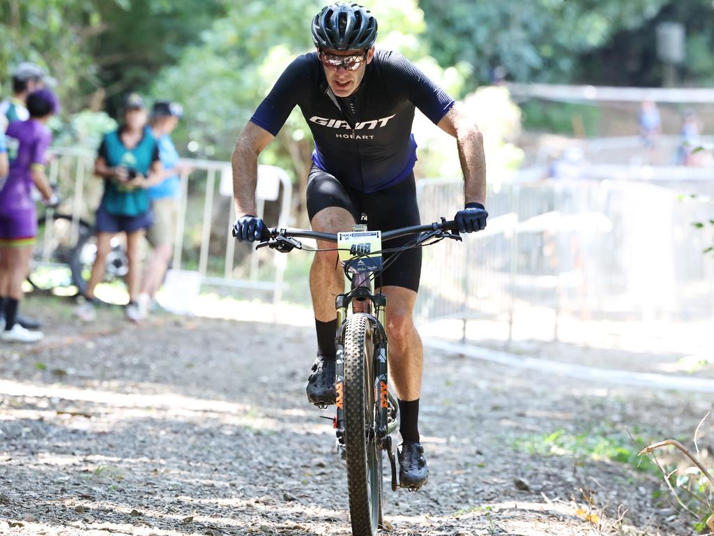 Mark Leis placed first in the Male 50 to 54 years cross country class of the UCI Masters Mountain Bike World Championships, held at Smithfield Mountain Bike Park. Picture: Brendan Radke
