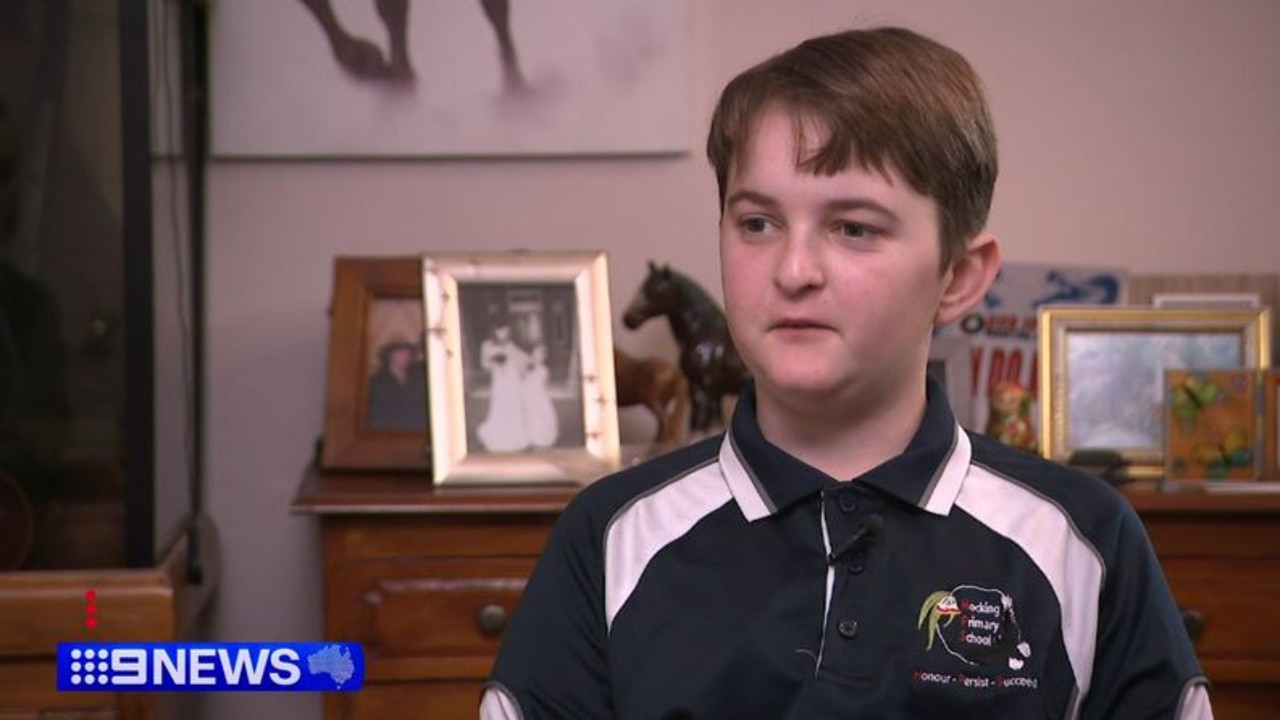 Jaxon Durer Sparks said he just wants to “feel normal” and be able to order from the canteen. Picture: 9 NEWS