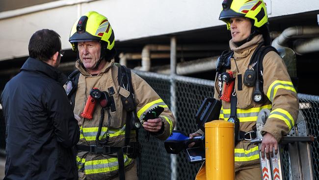 Tasmanian Fire Service attend an alarm at Northgate, Glenorchy. Picture Chris Kidd