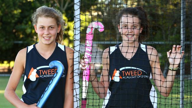 Sisters Madison and Savannah Fitzpatrick participated in the Tweed Academy of Sport in 2009, set up to recognise sporting talent in the Tweed area, starting with hockey.