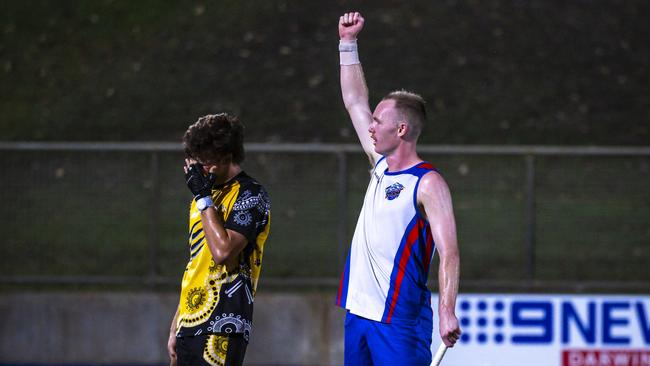 Isaac Farmilo celebrating the premiership victory. Picture: Patch Clapp.