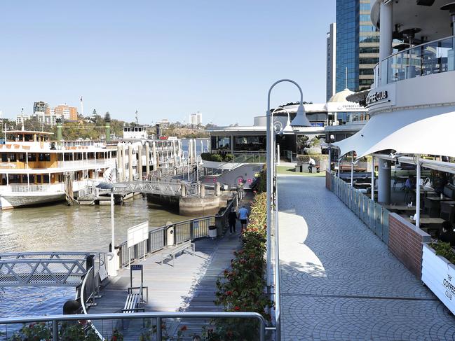 Eagle St Pier precinct in Brisbane 9th of September 2021.  Eagle St precinct has been quiet since Covid-19.  (Image/Josh Woning)