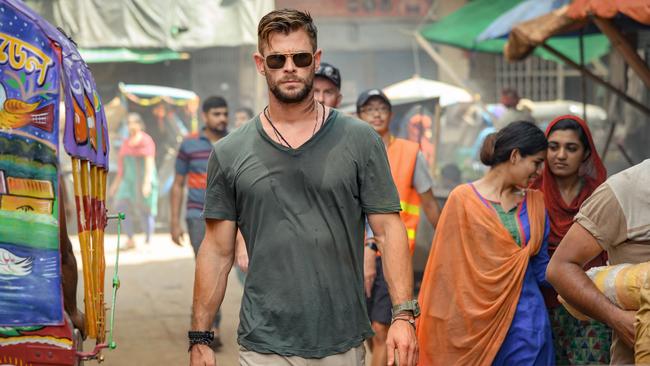 Chris Hemsworth in a scene from his movie Extraction. Picture: Jasin Boland