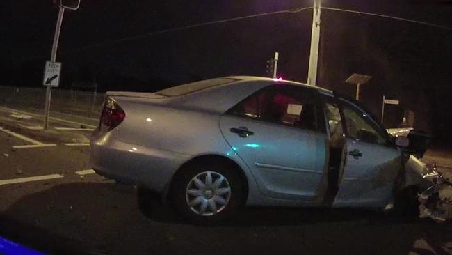 One of the cars involved in the crash, which police are using in their drink driving campaign this weekend..