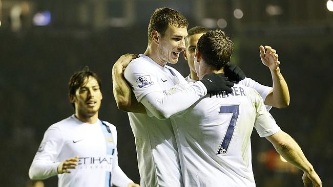 Manchester City's Edin Dzeko shows he hasn't lost his goal scoring...