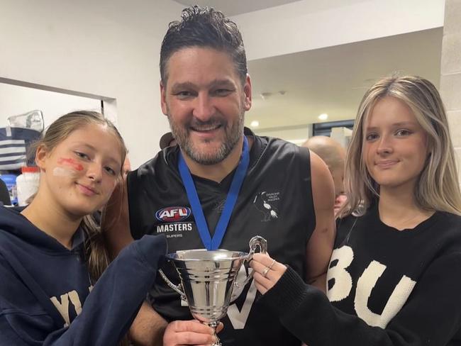 Brendan Fevola with his daughters Leni and Lulu