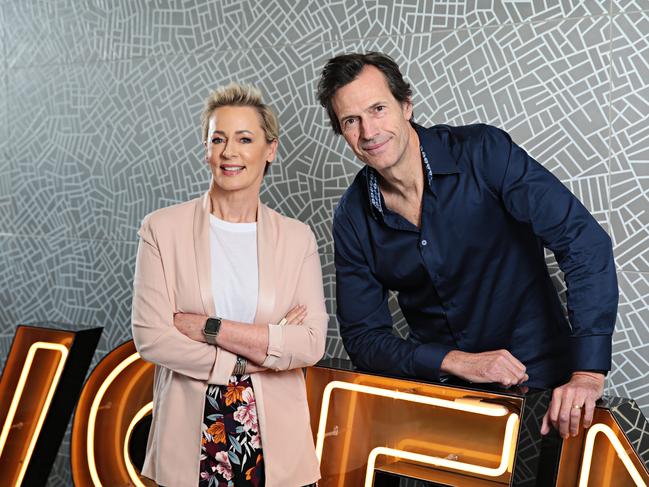 Radio Hosts Amanda Keller and Brendan Jones at WSFM radio studios at Macquarie Park. Picture: Adam Yip