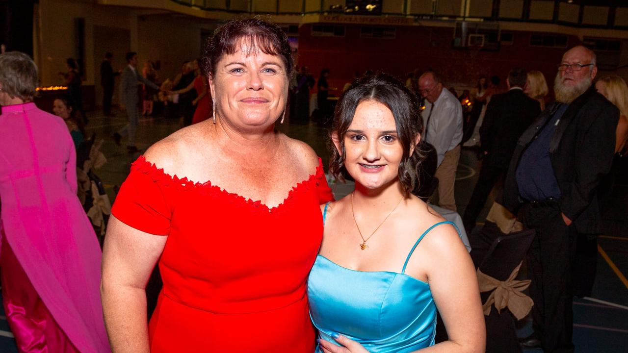 Gympie Show Society President Deb Brown (left) at the 2022 Gympie Show Ball. Photo: Contributed