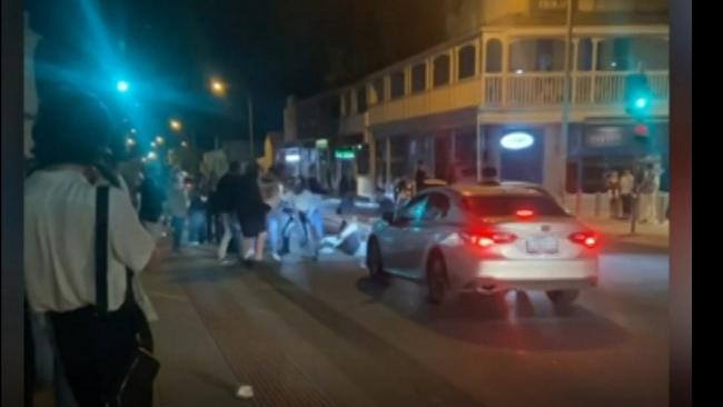 Four people have been arrested in connection with street fight near the Ramsgate Hotel earlier this month. Picture: 7News