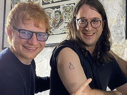 ED SHEERAN and MATT GUDINSKI head to a Melbourne Tattoo Parlour to get new tattoos in memory of the late Michael GudinskijakeowenfraserRest In Peace MG.I love you Kate and Andrew.Nice spending time with you Ed and Matt. A tragically heavy moment but I feel grateful to share this moment with you all.*original image not by me*@greystreettattooPicture: Instagram