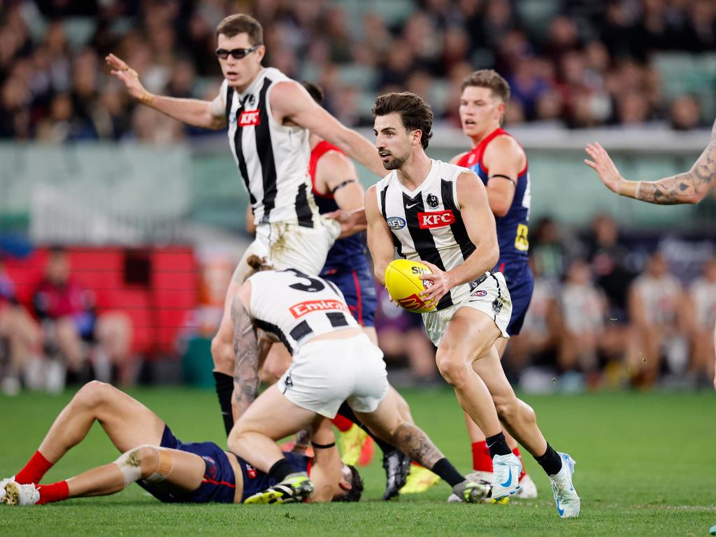 Josh Daicos had 40 disposals in Collingwood’s win. Picture: Dylan Burns/AFL Photos via Getty Images