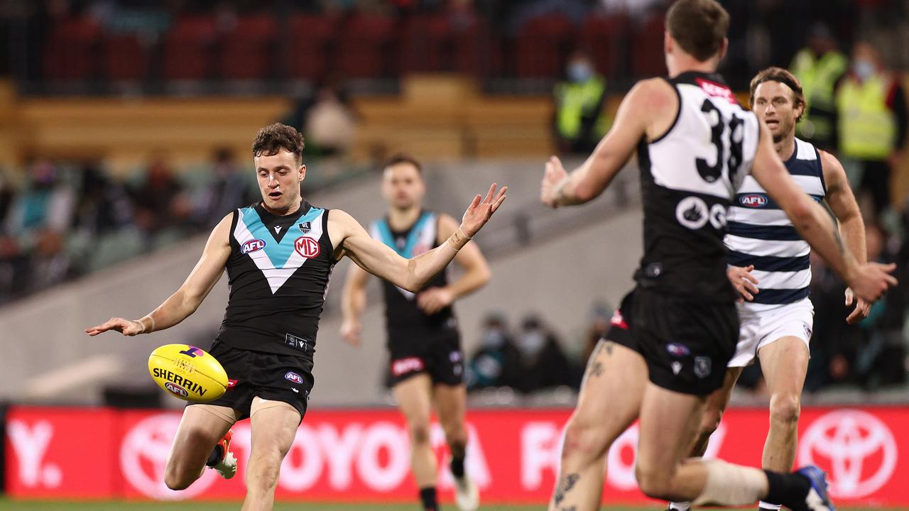 Orazio Fantasia booted four goals against the Cats. Picture: Daniel Kalisz/Getty Images