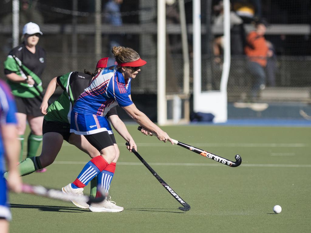 Anne Buckle of Rangeville against Norths in A4 women Presidents Cup hockey at Clyde Park, Saturday, May 27, 2023. Picture: Kevin Farmer