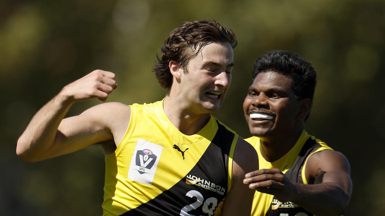 Tyler Sonsie will make his Tigers. Picture: Jonathan DiMaggio/AFL Photos/via Getty Images