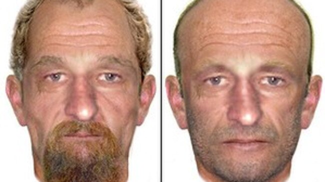 A police comfit, an aged progression images of murder suspect John Victor Bobak — Photo Supplied