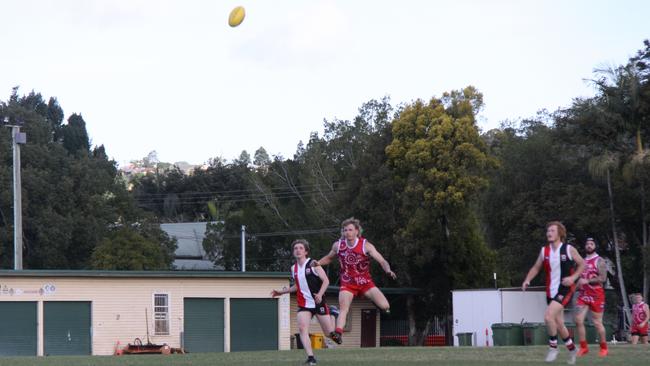 HYPER HOOGENDOORN: A dynamic Hendrik Hoogendoorn helped the Lismore Swans senior men outgun Sawtell Toormina Devils during the Sir Doug Nicholls Round on May 29, 2021. Photo: Alison Paterson