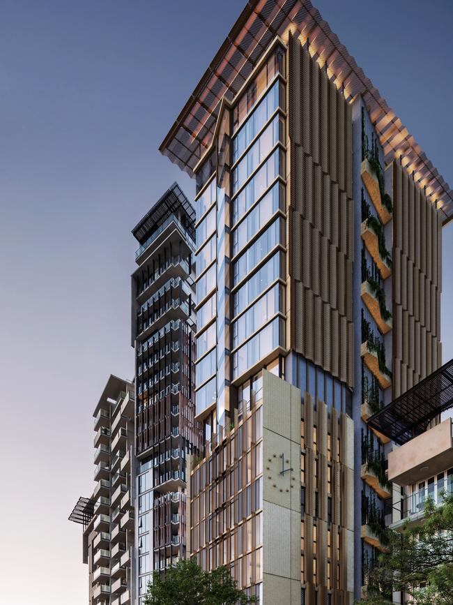 Artist's impression of GuavaLime's $45m Vibe hotel development on Flinders St. Picture: Aaron Citti/Loucas Zahos Architects