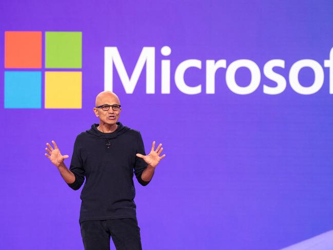 Microsoft CEO Satya Nadella speaks during the Microsoft Build conference at Microsoft headquarters in Redmond, Washington, on May 21, 2024. (Photo by Jason Redmond / AFP)