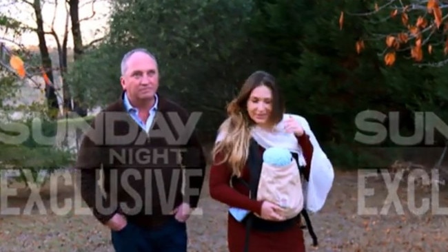 Preview screen grabs of Channel 7's Sunday Night interview with Barnaby Joyce and Vikki Campion. MUST CREDIT: Channel 7