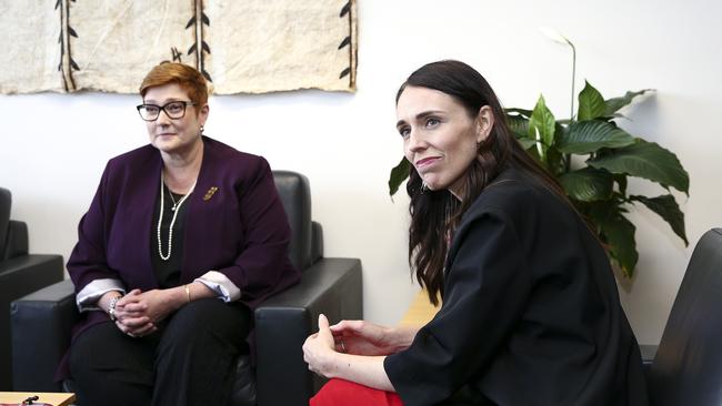 New Zealand Prime Minister Jacinda Ardern and Australian Foreign Affairs Minister Marise Payne.