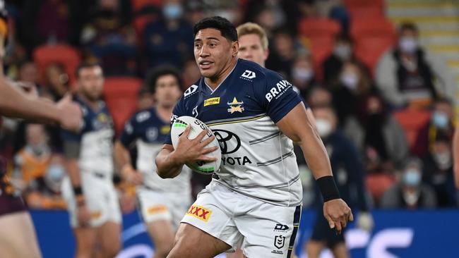 Jason Taumalolo on the charge for the Cowboys. Picture: NRL Photos