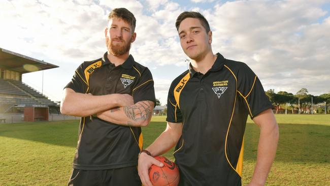 Will Rivers (left) has returned to Brighton while Sam Kennedy (right) left for Myponga-Sellicks. Picture: AAP/Morgan Sette