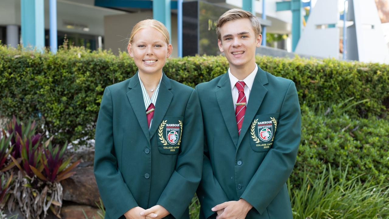 Nambour Christian College captains Evie Tumes and Henry Lyle