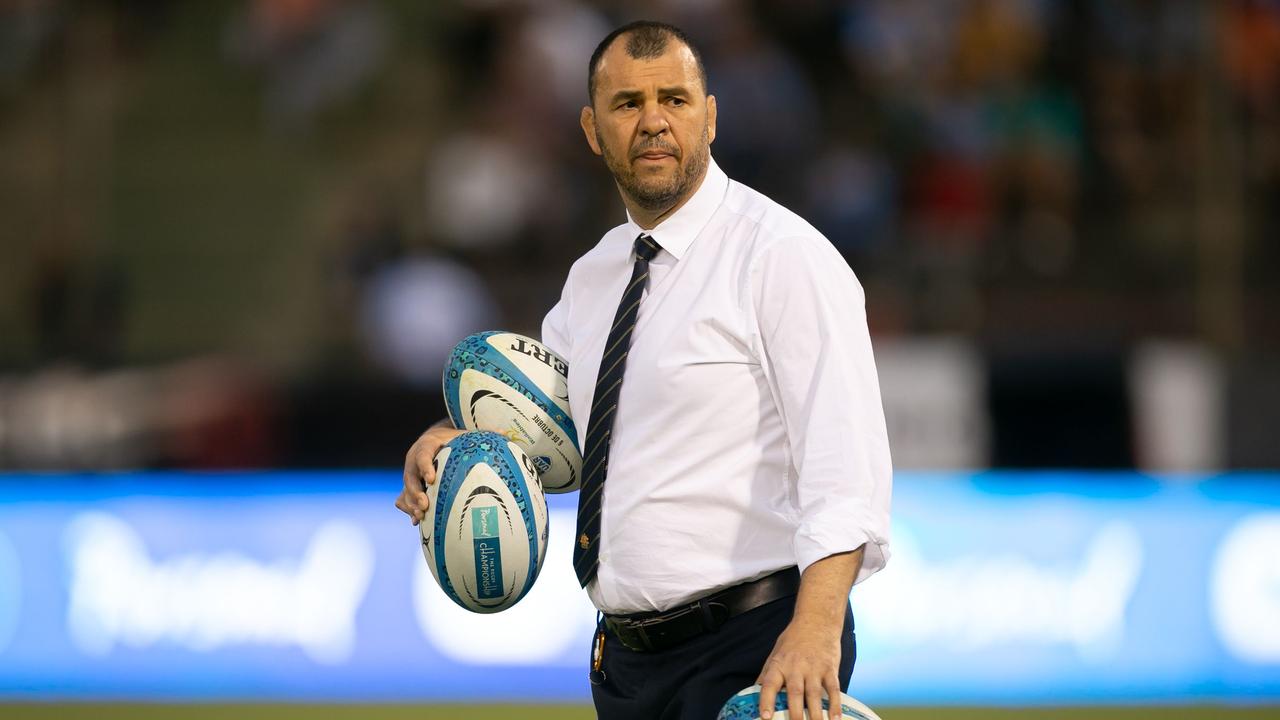 Wallabies coach Michael Cheika at the Padre Ernesto Martearena Stadium in Salta.