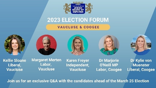 NSW Jewish Board of Deputies 2023 Election Forum Vaucluse &amp; Coogee. Picture: supplied.