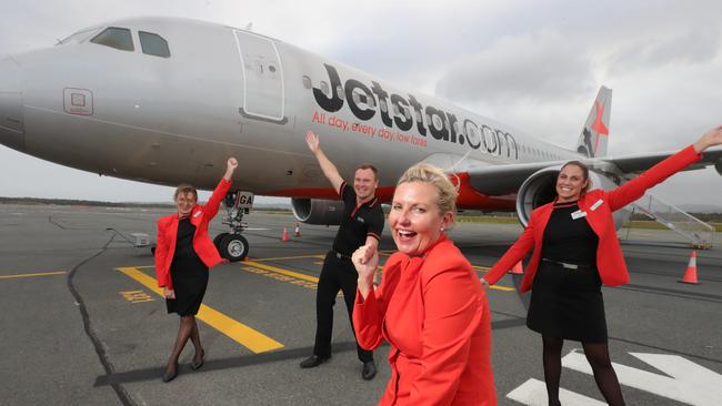 Jetstar ground crew on the Gold Coast are happy to be back at work. Picture Glenn Hampson