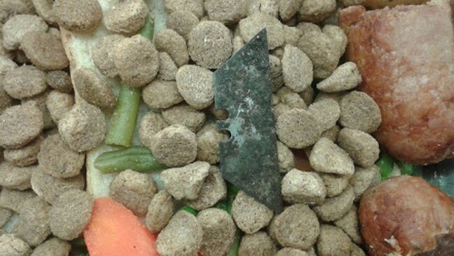A box cutter blade was found in dry dog food bought at Aldi in Benalla. Picture: Jeff Simmons