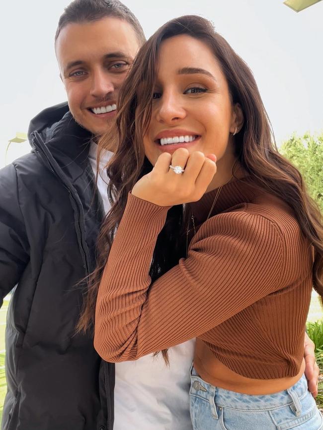 Kayla Itsines announces on Instagram her engagement to boyfriend Jae Woodroffe. Picture: Instagram.