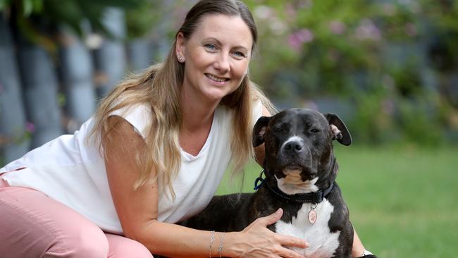 Sanny Just with Happy the dog who she rescued last year when she was on the brink of despair. Pictures: Jamie Hanson